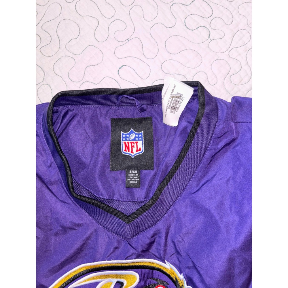 Baltimore Ravens NFL Windbreaker Pullover Purple V-Neck Men Small Side Zip Logo - Picture 6 of 6